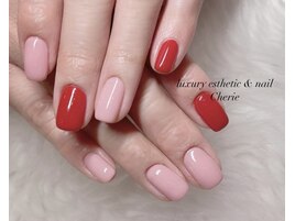 ワンカラー/赤×pink