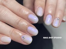 ネイルドットスタジオ 堺筋本町(NAIL DOT STUDIO)/紫パールワンカラー