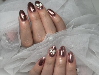 ネム(NEM.)/「可愛いピンクミラーネイル」