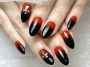 赤×黒グラデーションネイル