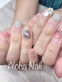 アロハネイル/グレイッシュネイル
