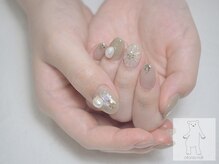 オトナネイル(otona nail)/オリーブベージュクリアフラワー
