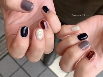 サトリネイルルーム 西宮北口(satori nail room)/くすみカラフル..●