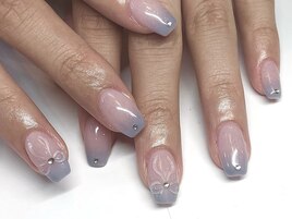 グラデーションリボンネイル