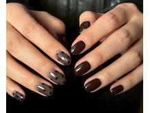 モニカ(MONICA)/ブラウン×ドットネイル★