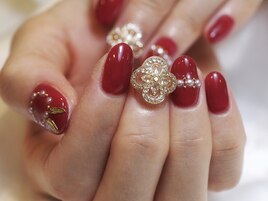 大人のレッドネイル