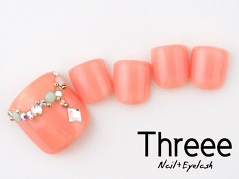スリーネイルプラスアイラッシュ(Threee Nail+Eyelash)/アクセサリーストーンアート