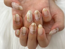 [木村]秋のチェックネイル