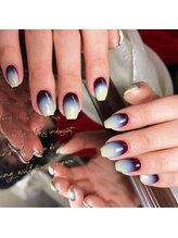 ポミ(POMI)/ベージュ×ブルーグラデーション