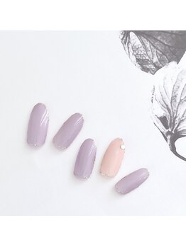 ノーラスリエン(Nolaslien)/春ネイル ピンク パープルラメ