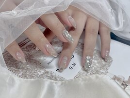 【miuネイル】ミラーフレンチ