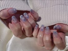 インザピンクリリー(in the pink LILY)/ブルーチェックネイル