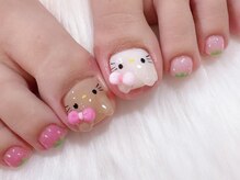 ミルキーウェイバイミーネイル 南堀江店(Milkyway by menail)の雰囲気（【SNSバスりアート×キティ】わがまま10本フットネイル/￥8800☆）