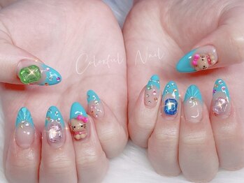カラフルネイル 横浜(Colorful Nail)の写真/【持ち込みデザインネイル大歓迎♪】長さだしのデザインコースもあり、どのデザインも心を込めて作ります