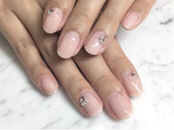シックネイル(CHIC nail)/上品 ワンカラー&ストーン