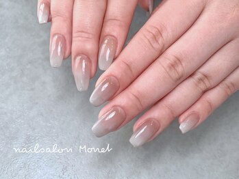 ネイルサロン モネ(Monet)/グレー×ブラウングラデーション