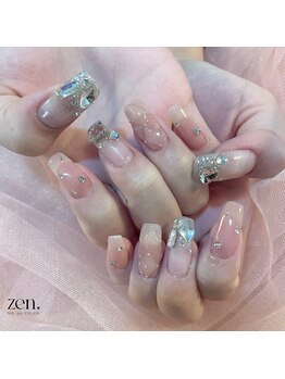 ゼン(zen.)/ヌーディ×シルバー大人ネイル