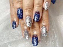 新色ラメ×フラッシュネイル