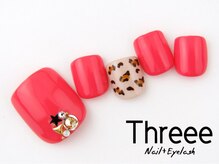 スリーネイルプラスアイラッシュ(Threee Nail+Eyelash)/ヒョウ柄ネイル