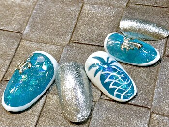 ビービーネイル(BB)/夏のパインネイル