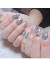 トレジャー(treasure)/ツイード/くすみブルー