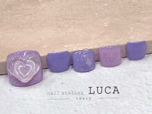 ネイルアトリエルカ(nail atelier LUCA)/W-533 ハートビームフットネイル
