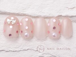 ピンクホロドットリボン￥4800