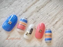 ラグウナ(Laguna)/マリンなボーダーネイル