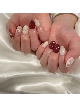 ネイルアンドアイラッシュヴィーナ ゆめタウン廿日市店 (Nail&EyeLash Vina)/ボルドーネイル・シェルネイル