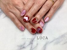 ネイルアトリエルカ(nail atelier LUCA)/W-535 ぷっくりハートネイル
