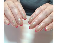 ネイルアンドまつげエクステ専門サロン スリー(THREE)/ピンク細フレンチ