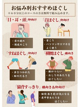 手もみ処 さざ波緑店/疲れに合わせた各種オプション◎