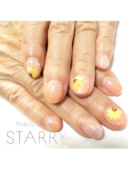 夏ネイル　ひまわり