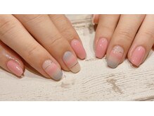 ジル アイラッシュアンドネイル(Jill)/ふんわりボーダーデザイン♪