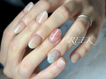 クリーク(CREEK)/深爪スカルプアシメマーブル