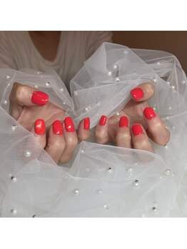 赤ワンカラーネイル