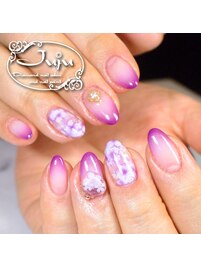 オーナーデザイン　紫陽花ネイル