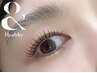 【９月限定】フラットラッシュ100本＋＆Healty【エク×パーマ】
