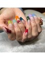 プチブラン(Petit Blanc) 可愛い秋のくすみカラーのフレンチネイル♪