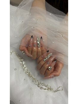 メラク 大阪難波(merak)/ピンクラメネイル/結婚式ネイル