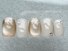 ネイルメゾン 天神店(NAIL MAISON)/ ベージュラメマグネイル￥5000