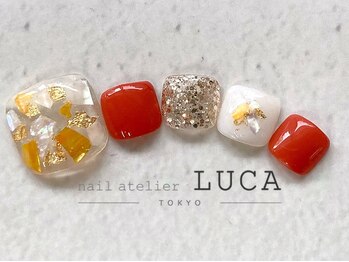 ネイルアトリエルカ(nail atelier LUCA)/W-154 夏色シェルフットネイル