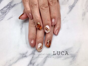 ネイルアトリエルカ(nail atelier LUCA)/W-337 アクセサリーべっ甲ネイル