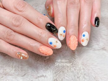 シマー(Shimmer)/ハロウィン風ネイル