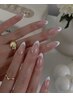 【OL大人気】HAND フレンチネイル(クリアベース)　¥6200