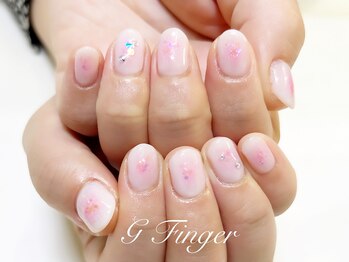 ジーフィンガー 大井町店(G Finger)/シアーホワイトのチークネイル