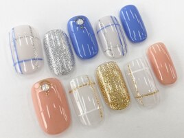 ワンカラー+チェック