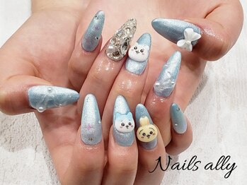 ネイルズアリー 立川店(Nails ally)/3Dネイル×キャラクター×リボン