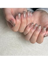 ナツネイル(natsu'nail)/ラメラインフレンチ