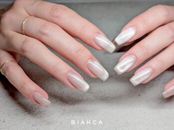 ビアンカ 市川店(Bianca)の写真/オフィスにもオススメなシンプルデザイン♪マグネットやオーロラネイルにも変更可能◎